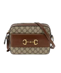 Alternative view of Gucci Horsebit 1955 Small Shoulder Beige Ebony Gg Supreme Canvas 22Cm