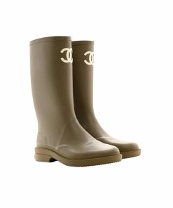 Alternative view of Chanel Rubber Rain Boots Beige G39620 X56326 0Q304