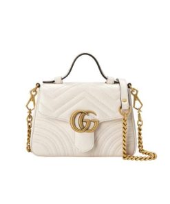 Alternative view of Gucci Gg Marmont Mini Top Handle Bag White 20Cm ‎547260 Dtdit 9022