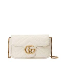 Gucci Gg Marmont Leather Super Mini Bag White 17Cm ‎476433 Dtdct 9022