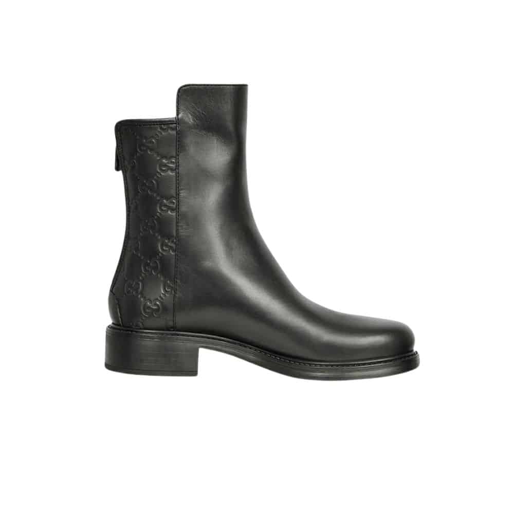 Gucci Leather Ankle Boots Black