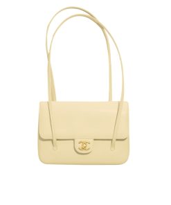 Alternative view of Chanel Small Flap Bag Grained Shiny And Gold Tone Light Yellow 22cm