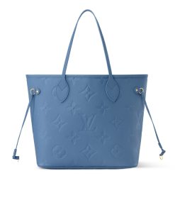 Alternative view of Louis Vuitton Neverfull MM Tote Bag Monogram Empreinte Bleu Jean 31cm M27358
