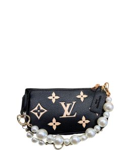Alternative view of Louis Vuitton Pochette Accessoires With Pearl Chain Black 20Cm