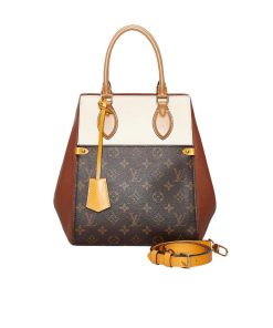 Louis Vuitton Fold Tote Monogram Brown White 22Cm