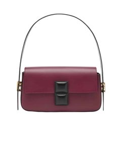 Alternative view of Fendi Baguette Burgundy And Black Color Block Leather Bag 26Cm 8Br821Apkof1Nz9