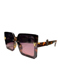 Louis Vuitton Lock Square Sunglasses Dark Tortoise Brown