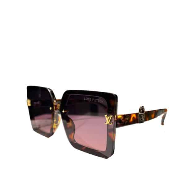Louis Vuitton Lock Square Sunglasses Dark Tortoise Brown