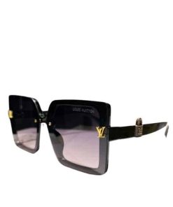 Alternative view of Louis Vuitton Lock Square Sunglasses Black And Purple
