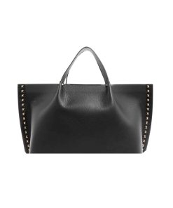 Valentino Garavani Rockstud Leather Tote Black 36Cm