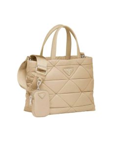 Alternative view of Prada Re Nylon Padded Tote Bag Beige 23Cm 1Bg373 Rdjn F0F24 V O1O