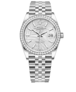 Alternative view of Rolex Datejust Silver Dial With Silver Strap Palm Leaf Pattern 36Mm 126200 0086