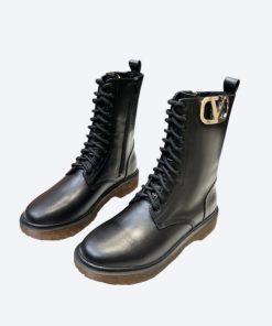 Valentino Vlogo Black Short Biker Boots
