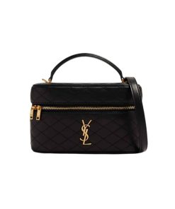 Alternative view of Saint Laurent Mini Gaby Leather Vanity Bag Strap Saint Laurent Black 18Cm 7667311El071000