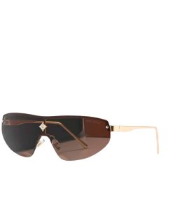 Louis Vuitton Cyclone Mask Sunglasses Brown With Silver