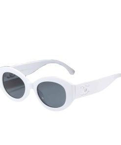 Alternative view of Chanel Oval Sunglasses Acetate And Nylon White