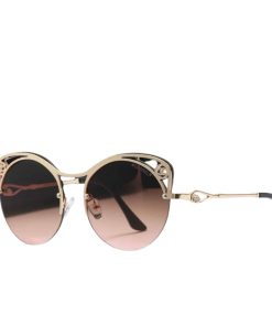 Alternative view of Chanel Cutout Round Sunglasses Brown