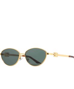 Celine Butterfly Cat Eye Sunglasses With Logo In Green