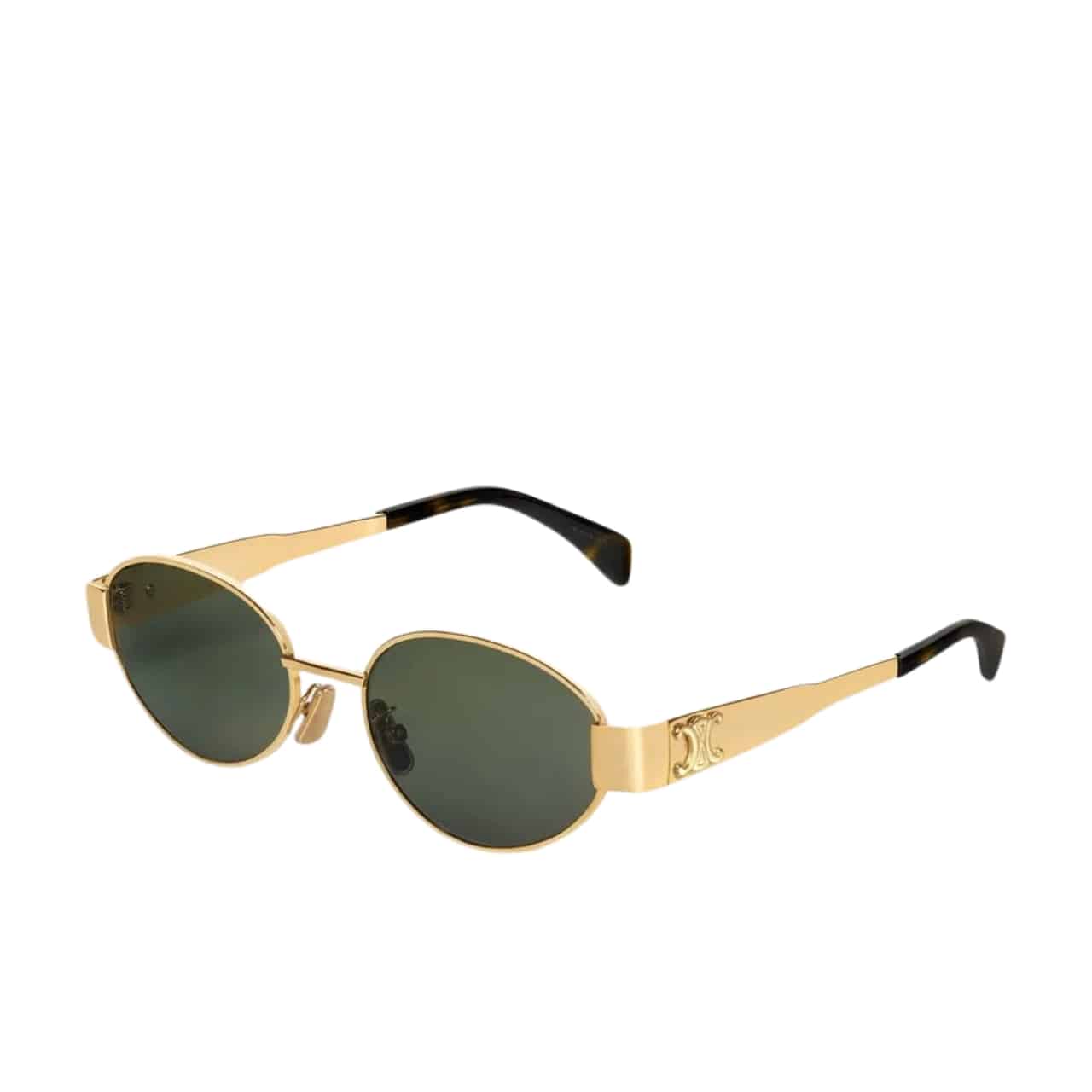 Celine Triomphe Sunglasses Metal Ovale Gold Cl40235U 30N
