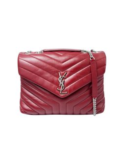 Alternative view of Saint Laurent Loulou Small Chain Bag Wine Red 25cm