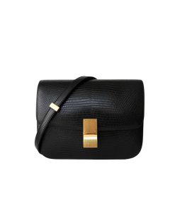 Celine Small Classic Bag In Lizard Black 18Cm