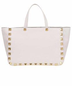 Alternative view of Valentino Garavani Rockstud Tote Bag White 40Cm