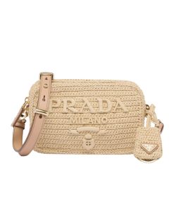 Alternative view of Prada Raffia Crochet Shoulder Bag Natural 20Cm 1Bh196 2A2T F0018 V Ouo