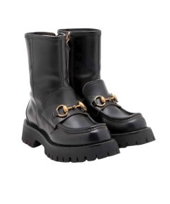 Alternative view of Gucci Horsebit Ankle Boots Leather Black