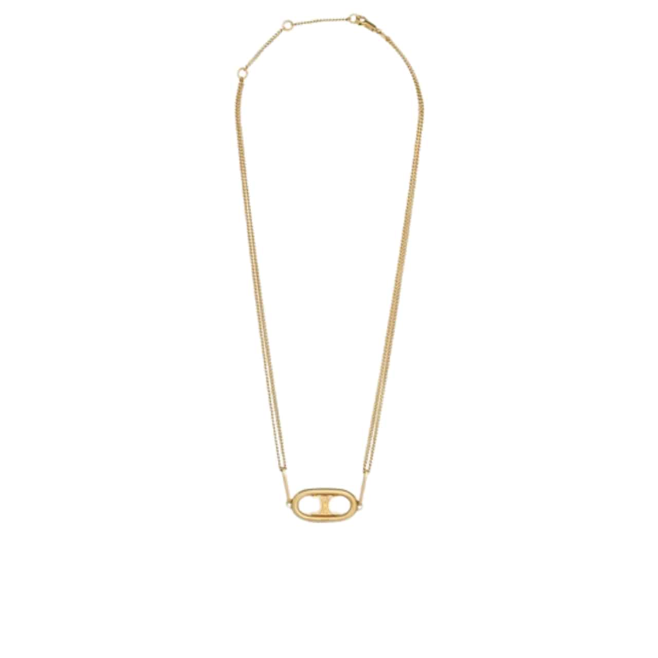 Celine Triomphe Necklace In Brass With A Gold Finish 46S896Bra 35Or