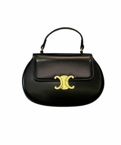 Alternative view of Celine Besace Clea Square Flap Bag In Shiny Black 20Cm