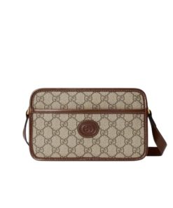 Alternative view of Gucci Mini Bag With Interlocking G In Gg Supreme Brown 22Cm