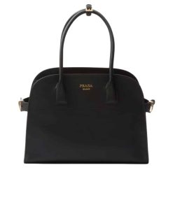 Prada Medium Leather Tote Bag Black 32Cm 1Bg538 2Cys F0002 V Ooo