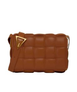 Bottega Veneta Padded Intreccio Leather Bag Caramel 22Cm 591970Vcqr19850