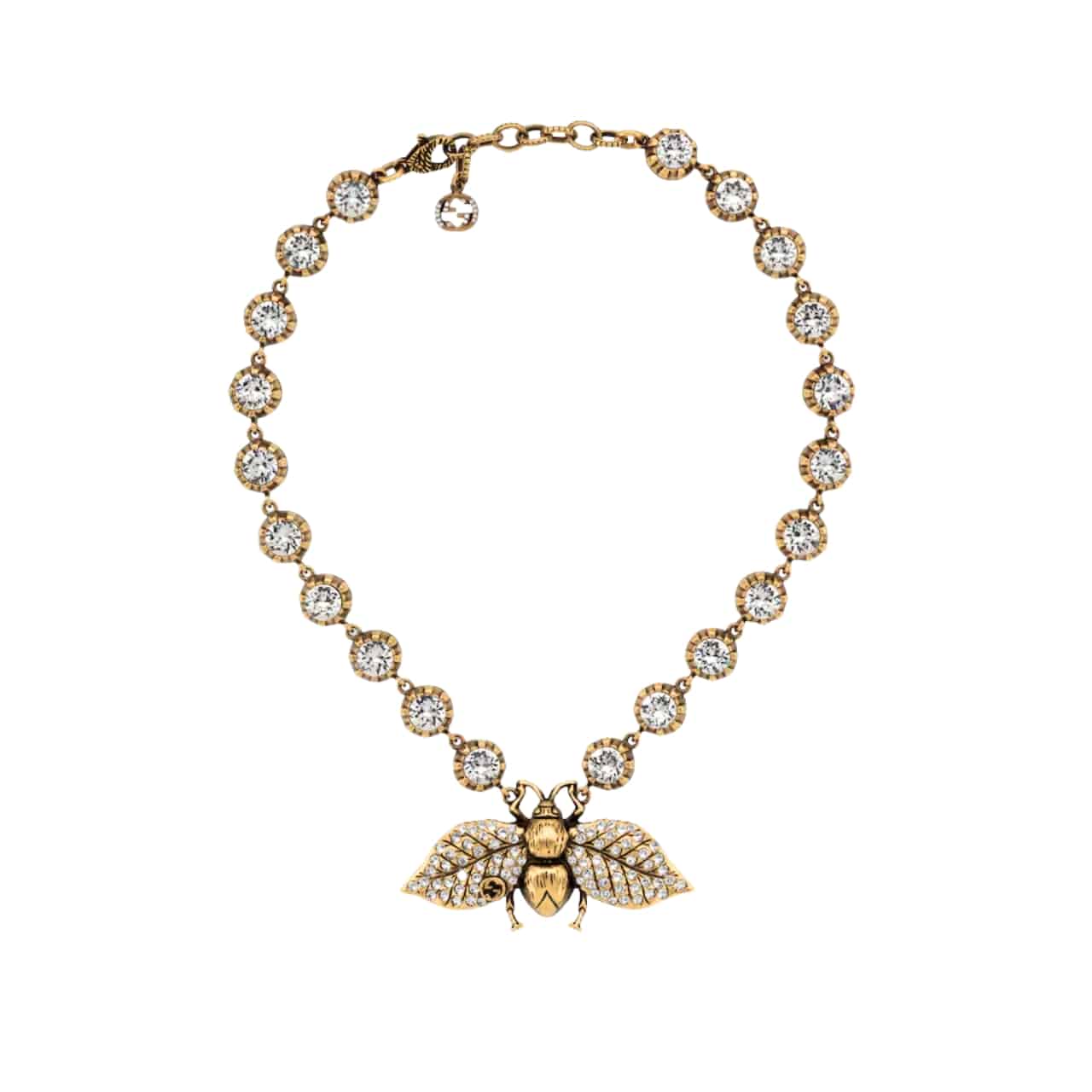 Gucci Bee Necklace With Crystals In Gold ‎629989 J1D50 8062