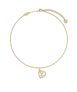 Louis Vuitton My Lv Heart Necklace Gold Tone M02389