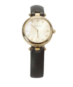 Alternative view of Gucci Diamantissima Swiss Quartz With Black Strap And Gold Tone 27Mm Ya141404