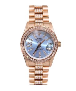 Rolex Datejust Diamond In Rose Gold With Blue Dial 31Mm