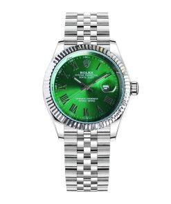 Alternative view of Rolex Datejust Roman Numeral Oystersteel And White Gold In Green 41Mm