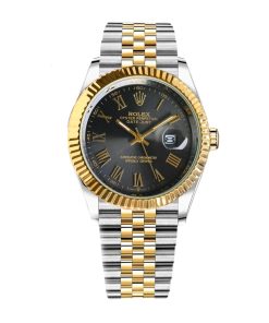 Rolex Datejust Roman Numeral Dial Oystersteel And Gold In Black 41Mm