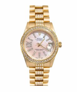 Alternative view of Rolex Datejust Diamond In Gold With Pinl Dial 31Mm