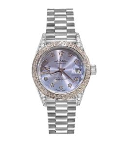 Alternative view of Rolex Datejust Diamond Bezel Oyster White Gold Purple 31Mm