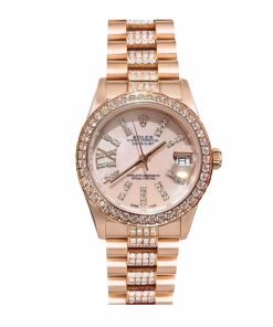Rolex Datejust Diamond In Rose Gold With Pink Dial 31Mm
