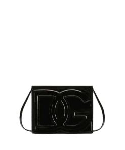 Alternative view of Dolce Gabbana Patent Leather Logo Bag Crossbody Black 20Cm Bb7287A147180999