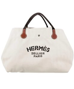 Hermes Fourre Tout Du Cavalier Bag White 42Cm
