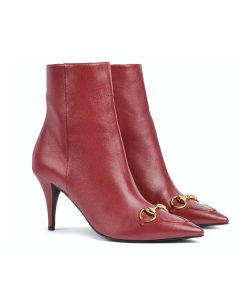 Alternative view of Gucci Women Ankle Boot With Horsebit Rosso Ancora Red 835741 Bko00 6207