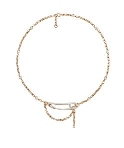 Hermes Chaine Dancre Punk Necklace Gold H217232B 00St