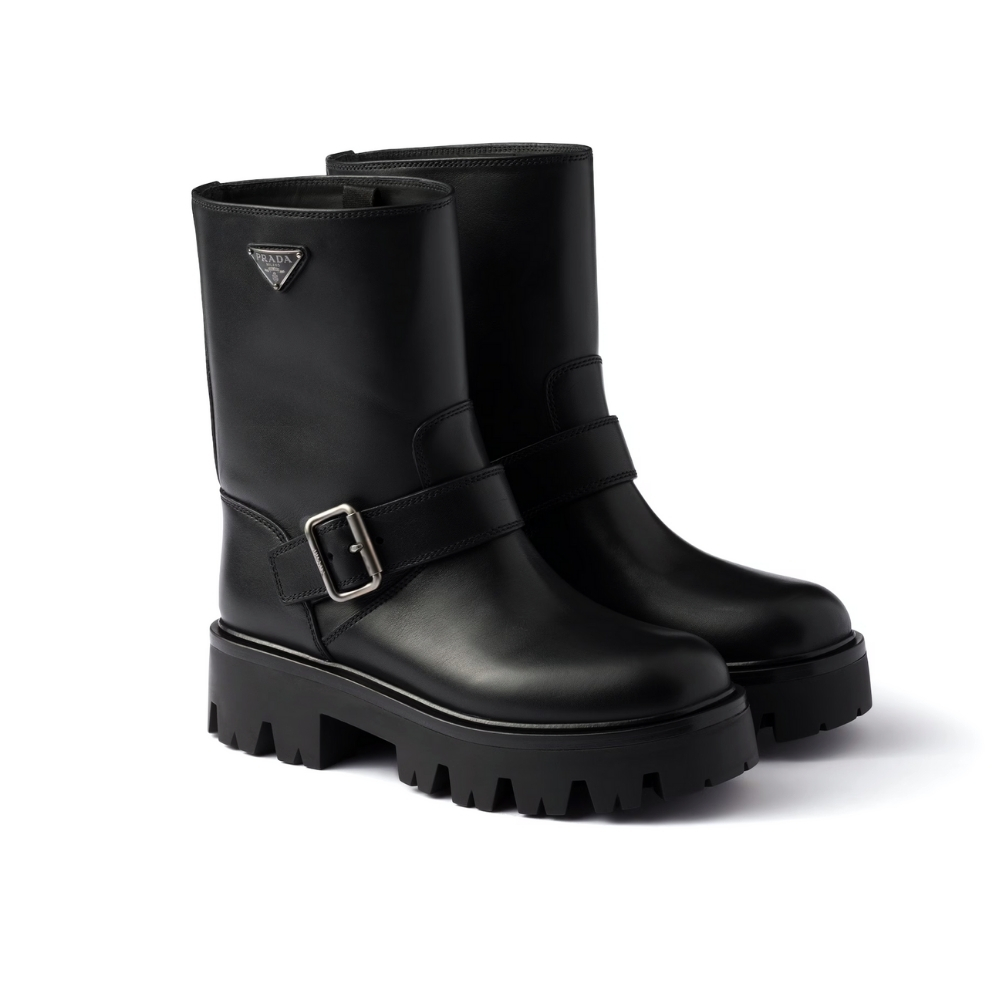 Prada Leather Booties Black 1U187O Uze F0002 F 050