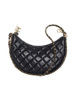 Alternative view of Chanel Hobo Bag Shiny Gold Metal Black 20Cm As3917 B10551 94305