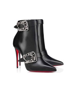 Alternative view of Christian Louboutin Giddylina 100 Leather Ankle Boots Black P00992472