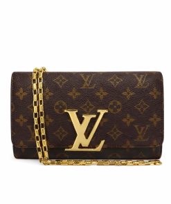 Louis Vuitton Pochette Louise Chain Monogram Canvas Brown 23Cm